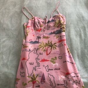 Urban Outfitters Pink and Green Patterned Fabric